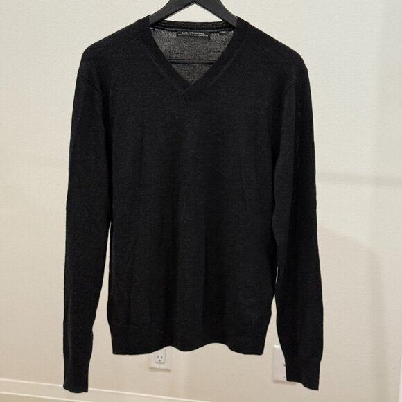 SAKS FIFTH AVENUE MENS DARK GRAY SWEATER - Picture 4 of 7